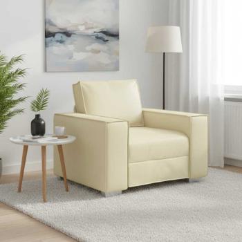 ARDEBO.de - Sofa-Sessel Creme 100 cm Kunstleder