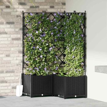 ARDEBO.de - Garten-Pflanzgefäß 3 stk. Schwarz 80 x 80 x 143 cm PP