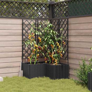 Garten-Pflanzgefäß 3 stk. Schwarz 80 x 80 x 143 cm PP