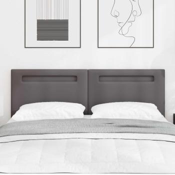 ARDEBO.de - LED Kopfteil Grau 160 cm Kunstleder