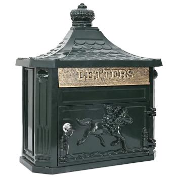 Wandmontierter Briefkasten Grün 40,5 x 16 x 45 cm Gussaluminium