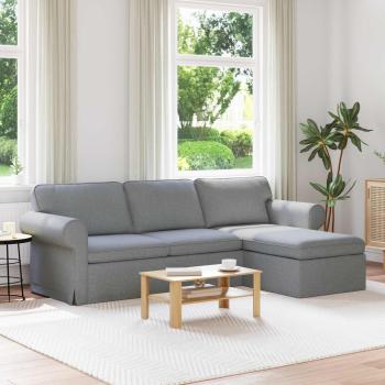ARDEBO.de - Sofa Hellgrau 245 x 138 x 80 cm Stoff
