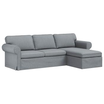 Sofa Hellgrau 245 x 138 x 80 cm Stoff