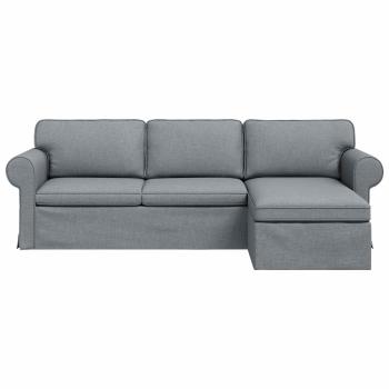 Sofa Hellgrau 245 x 138 x 80 cm Stoff