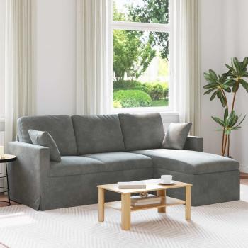 ARDEBO.de - Sofa Dunkelgrau 198 x 134 x 80 cm Samt