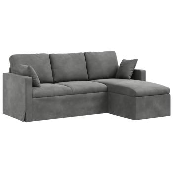 Sofa Dunkelgrau 198 x 134 x 80 cm Samt