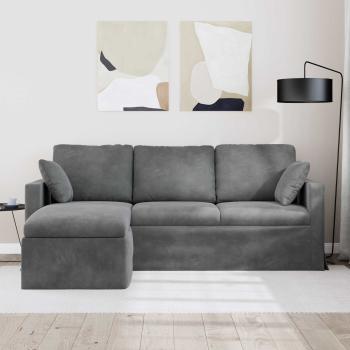 Sofa Dunkelgrau 198 x 134 x 80 cm Samt
