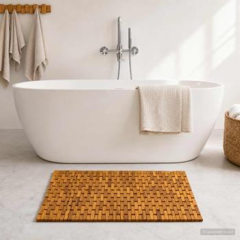 ARDEBO.de - Badematten Natur 65 x 100 cm Massivholz Akazie