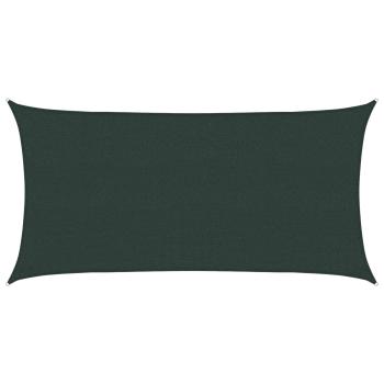 ARDEBO.de - Sonnensegel Rechteckig 2 x 6 m HDPE Dunkelgrün
