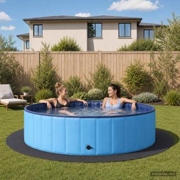 ARDEBO.de - Pool Bodenschutzmatte 16 stk. Ø 235 cm Rund EVA-Schaum Schwarz