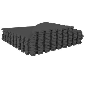 Pool Bodenschutzmatte 16 stk. Ø 235 cm Rund EVA-Schaum Schwarz