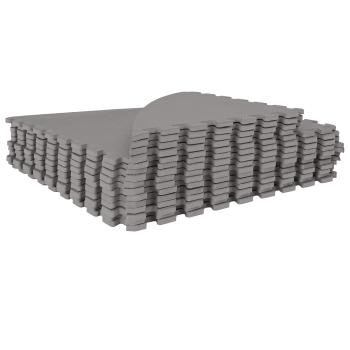 Pool Bodenschutzmatte 16 stk. Ø 235 cm Rund EVA-Schaum Grau