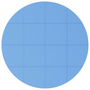 Pool Bodenschutzmatte 16 stk. Ø 235 cm Rund EVA-Schaum Blau