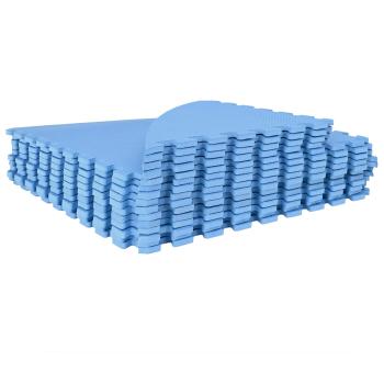 Pool Bodenschutzmatte 16 stk. Ø 235 cm Rund EVA-Schaum Blau