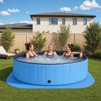 ARDEBO.de - Pool Bodenschutzmatte 36 stk. Ø 350 cm Rund EVA-Schaum Blau