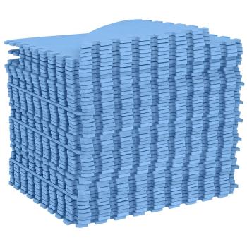 Pool Bodenschutzmatte 49 stk. Ø 408 cm Rund EVA-Schaum Blau