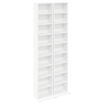 CD Regal 2 Stk. Wei? 33 x 23,5 x 175 cm Holzwerkstoff