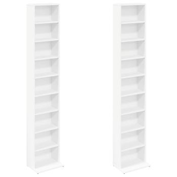 CD Regal 2 Stk. Wei? 33 x 23,5 x 175 cm Holzwerkstoff