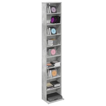 CD Regal Betongrau 33 x 23,5 x 175 cm Holzwerkstoff