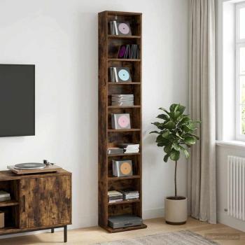 ARDEBO.de - CD Regal Raucheiche 33 x 23,5 x 175 cm Holzwerkstoff