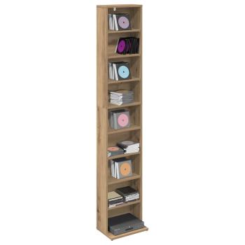 CD Regal Artisan-Eiche 33 x 23,5 x 175 cm Holzwerkstoff