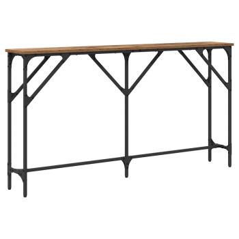 Konsolentisch Altholz 140 x 23 x 75 cm Schichtholz und Metall