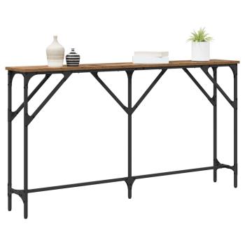 Konsolentisch Altholz 140 x 23 x 75 cm Schichtholz und Metall