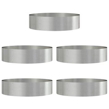 Pflanzenring 5 Stk. Silber 80 x 80 x 20 cm Edelstahl
