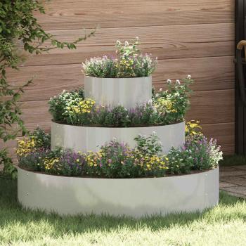 ARDEBO.de - Garten-Pflanzgefäß Silber 90 x 90 x 20 cm Verzinkter Stahl