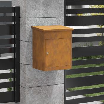 Paketdrop-Box mit Tür Rostig 47,5 x 38 x 59 cm Wetterfeststahl