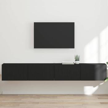 ARDEBO.de - TV-Wandschrank 2 stk. Schwarz Holzwerkstoff