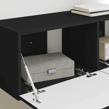 TV-Wandschrank 2 stk. Schwarz Holzwerkstoff