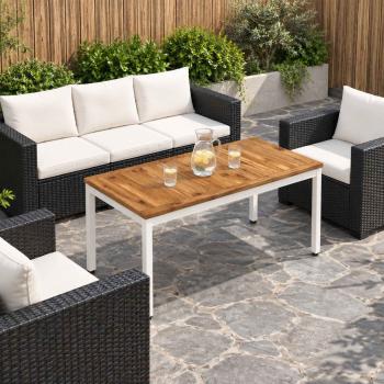 ARDEBO.de - Couchtisch Natürlich und Weiß 49 x 100,5 x 45 cm