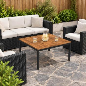 ARDEBO.de - Couchtisch NAARDEN Natürlich und Schwarz 98 x 100,5 x 45 cm