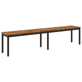 Gartenbank 201 x 35 x 45 cm Massivholz Akazie Rechtwinklig