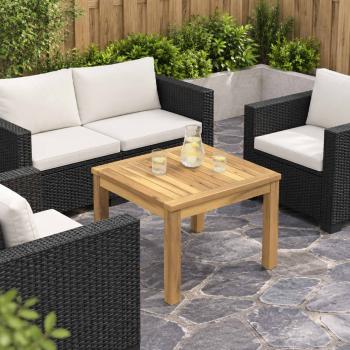 ARDEBO.de - Couchtisch Weiß 49 x 48,5 x 36 cm Massivholz Akazie