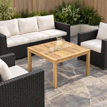 ARDEBO.de - Couchtisch Weiß 80 x 80,5 x 45 cm Massivholz Akazie