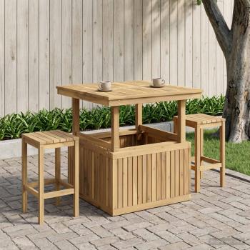 Gartenkaffee Tisch aus massivem Akazienholz höhenverstellbar