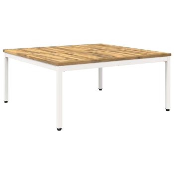 Couchtisch Wei? 98 x 100,5 x 45 cm Massivholz Akazie