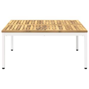 Couchtisch Wei? 98 x 100,5 x 45 cm Massivholz Akazie