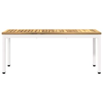 Gartenbank 108,5 x 35 x 45 cm Massivholz Akazie Weiß