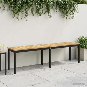 ARDEBO.de - Gartenbank 161 x 35 x 45 cm Massivholz Akazie Weiß und Schwarz