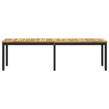 Gartenbank 161 x 35 x 45 cm Massivholz Akazie Weiß und Schwarz
