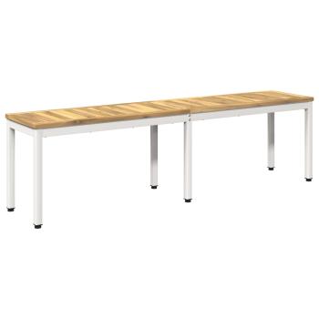 Gartenbank 161 x 35 x 45 cm Massivholz Akazie Weiß Rechtwinklig