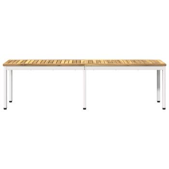 Gartenbank 161 x 35 x 45 cm Massivholz Akazie Weiß Rechtwinklig