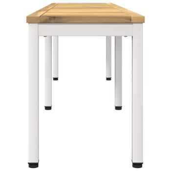 Gartenbank 161 x 35 x 45 cm Massivholz Akazie Weiß Rechtwinklig