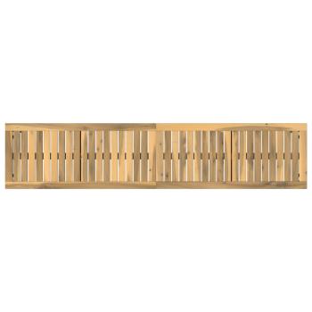 Gartenbank 161 x 35 x 45 cm Massivholz Akazie Weiß Rechtwinklig