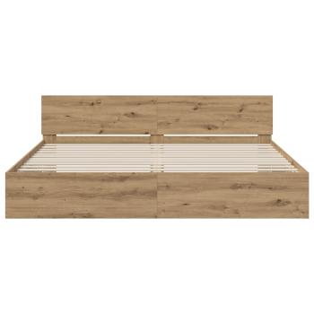 Bettgestell mit Kopfteil Artisan-Eiche 200 x 200 cm