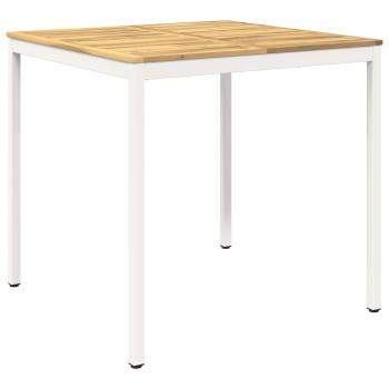 Gartenbar-Tisch Weiß 110 x 108,5 x 105 cm Massivholz Akazie