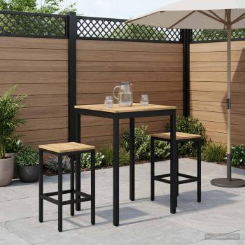 ARDEBO.de - Gartenbar-Tisch Weiß und Schwarz 70 x 68,5 x 105 cm